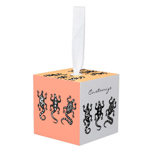 Three Black Lizards Thunder_Cove Southwest Style Cube Ornament