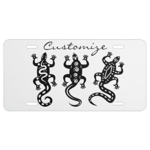 Three Black Lizards Thunder_Cove Southwest Style License Plate