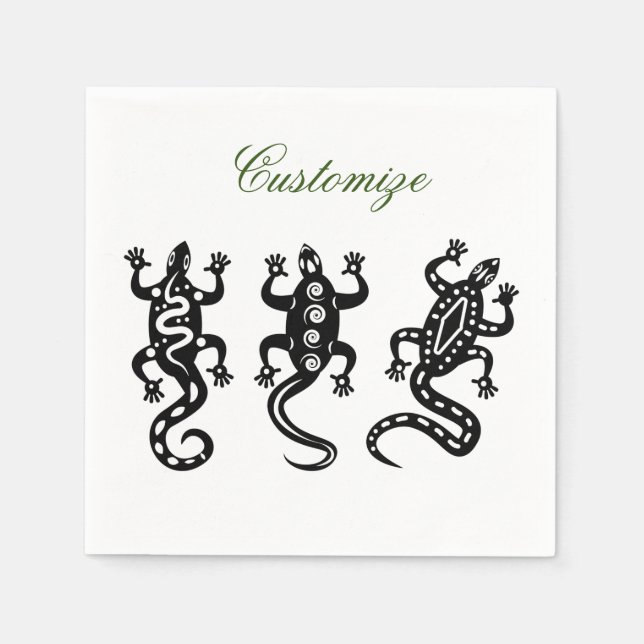 Three Black Lizards Thunder_Cove Southwest Style Napkins (Front)