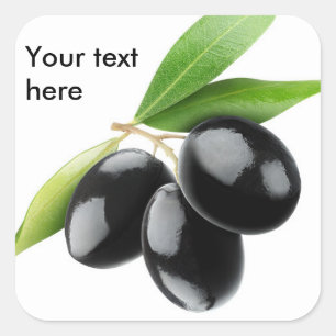 Three black olives square sticker