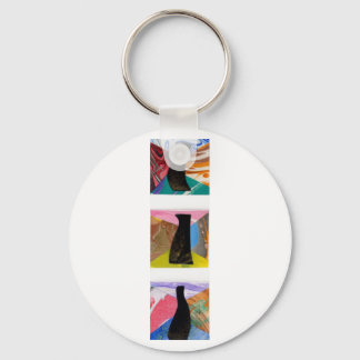 Three Black Vases Keychain