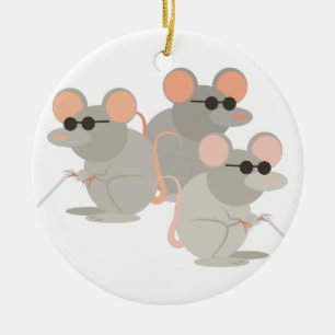Three Blind Mice Ceramic Ornament