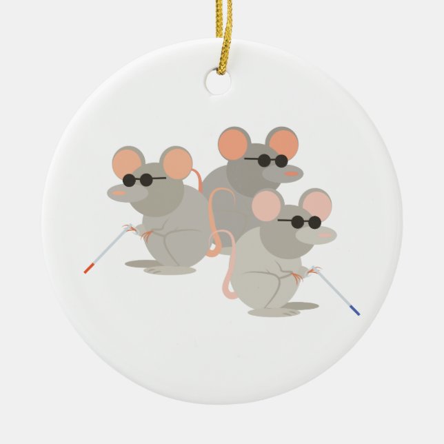 Three Blind Mice Ceramic Ornament (Front)