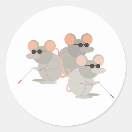 Three Blind Mice Classic Round Sticker