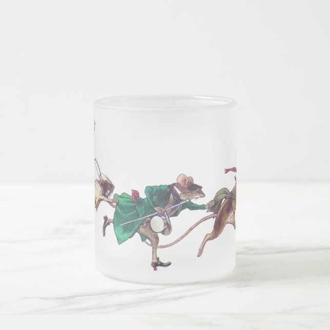 Three Blind Mice Frosted Glass Coffee Mug (Center)