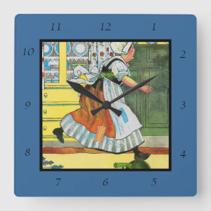 Three Blind Mice Mother Goose Nursery Rhyme Square Wall Clock