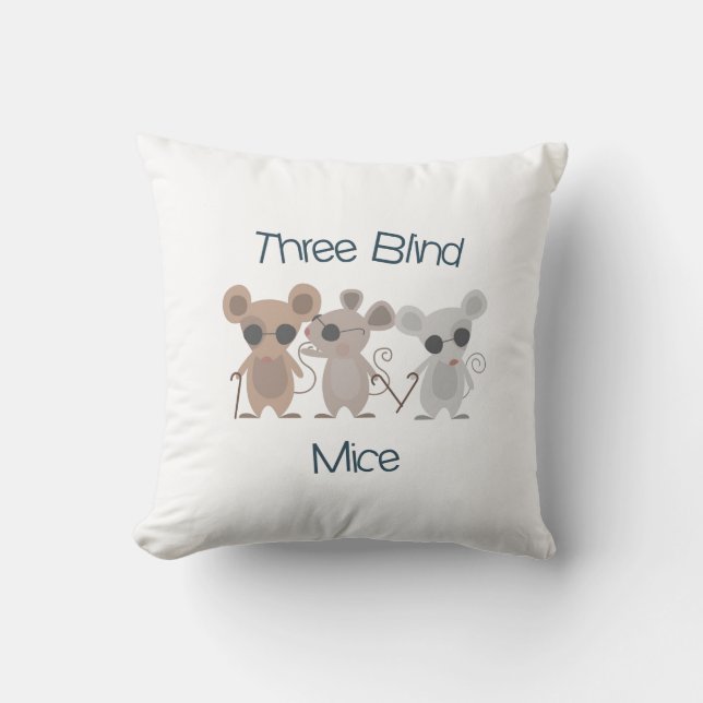 Three Blind Mice Throw Pillow (Front)