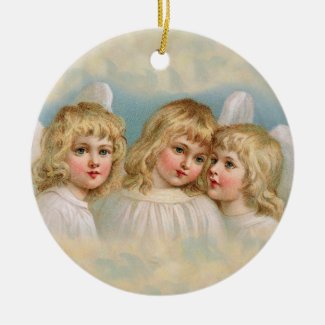 Three Blonde Angels Vintage Style Holiday Ornament