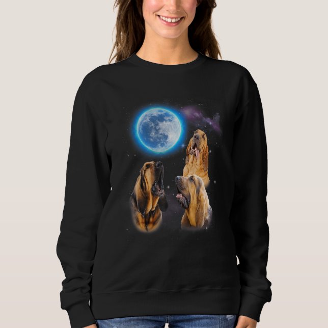 Three Bloodhound Howling At Moon   Dog  Costume Sweatshirt (Front)