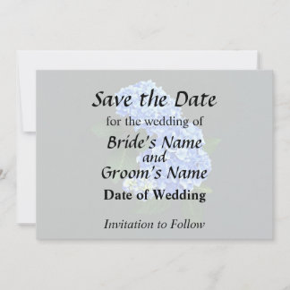 Three Blue Hydrangea Save The Date