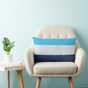 Three Blue Stripes Lumbar Pillow