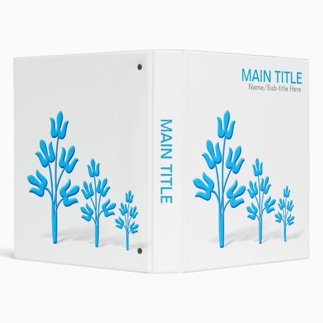 Three Blue Trees (1in) 3 Ring Binder (Background)