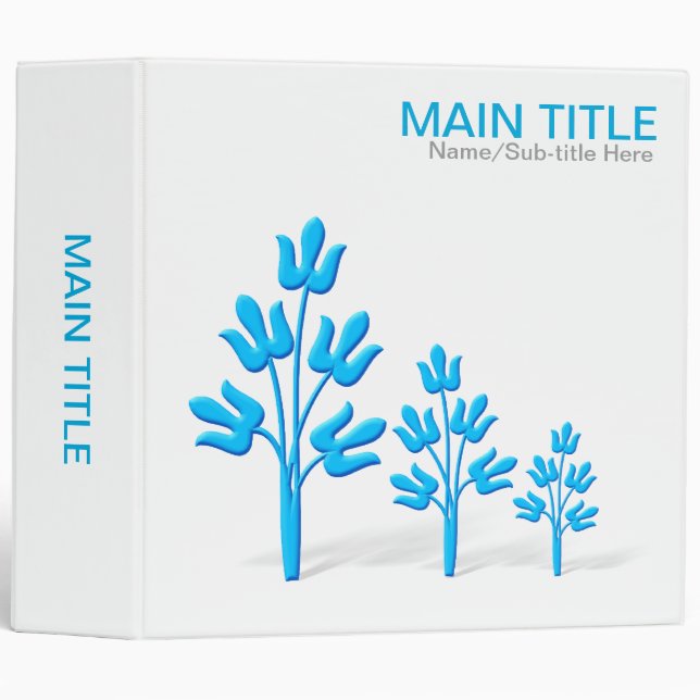 Three Blue Trees (2.0in) 3 Ring Binder (Front/Spine)