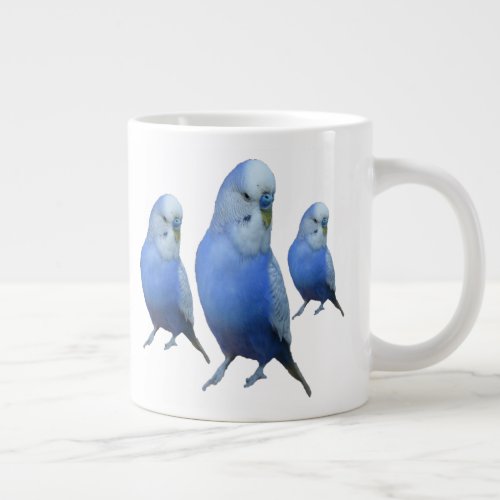 three blue wavy giant coffee mug