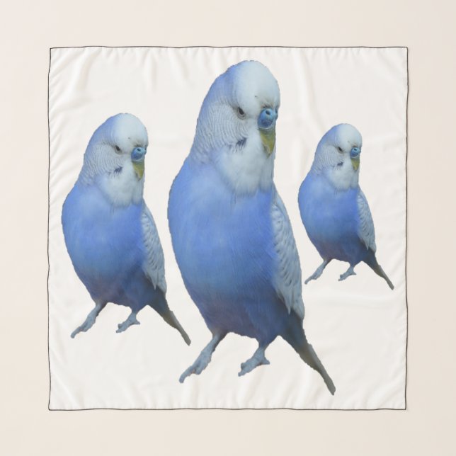 three blue wavy scarf (Front)