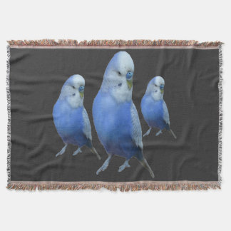 three blue wavy throw blanket