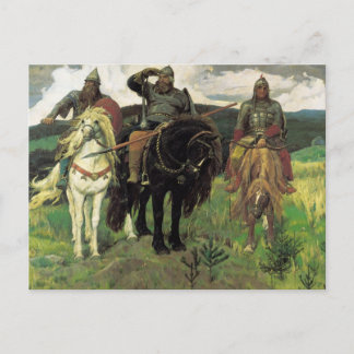 Three Bogatyrs (1898) by Viktor Vasnetsov Print Postcard