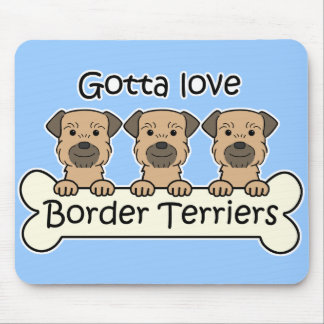 Three Border Terriers Mouse Pad