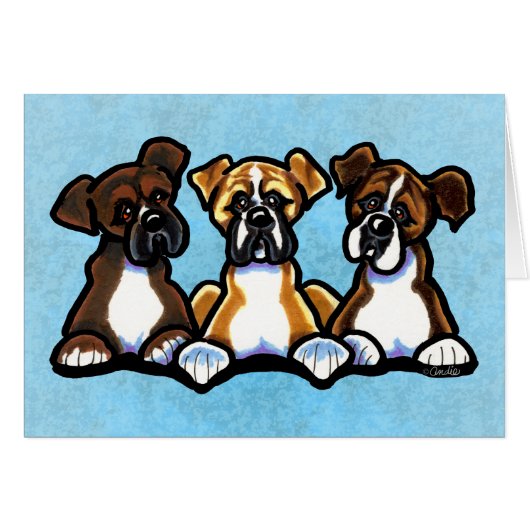 Three Boxers Personalized Cards (Front Horizontal)
