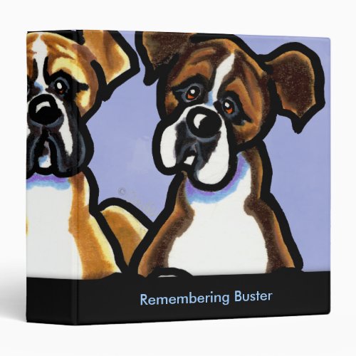 Three Boxers Personalized Memory Album Binder