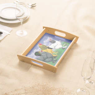 Three Brahmas Serving Tray