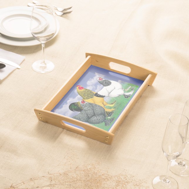 Three Brahmas Serving Tray (Front)