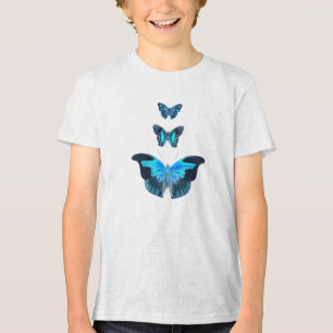 Three Bright Blue Vintage Butterflies Tshirt