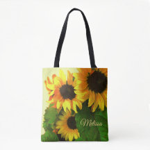 Three Bright Yellow Sunflowers Personalized