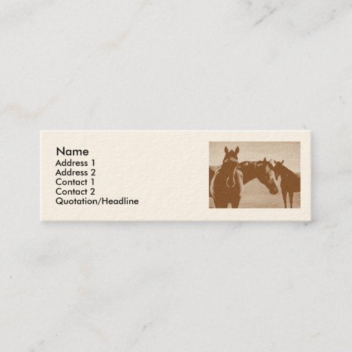 Customizable "Three Brown Horses" Customized Profile card Business Card Template
