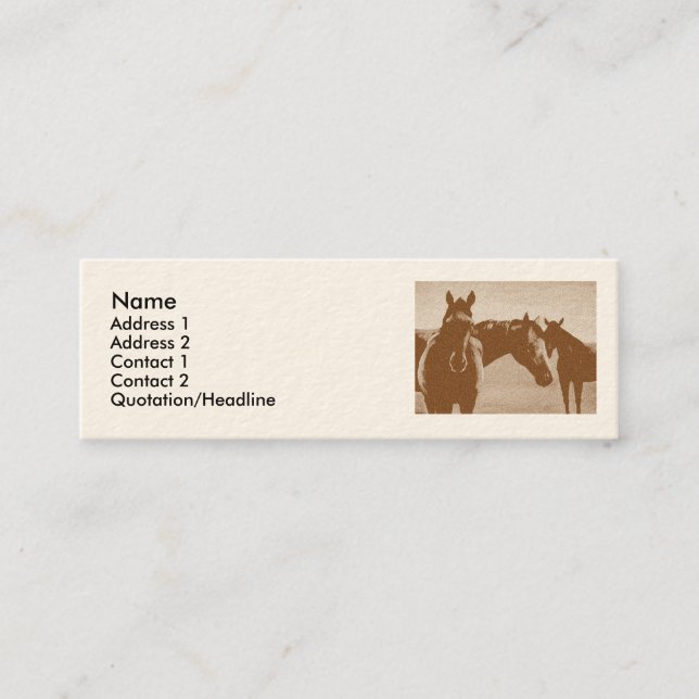 "Three Brown Horses" Customized Profile card (Front)