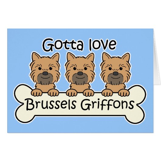Three Brussels Griffons Cards (Front Horizontal)