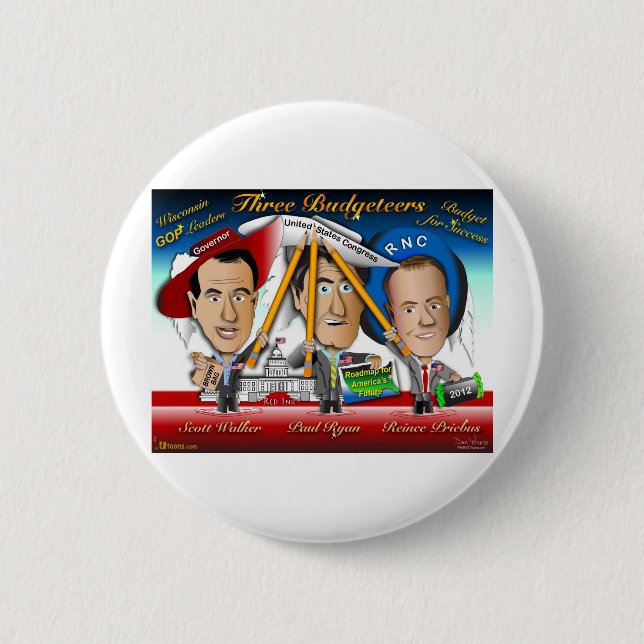 Three Budgeteers from Wisconsin Button (Front)