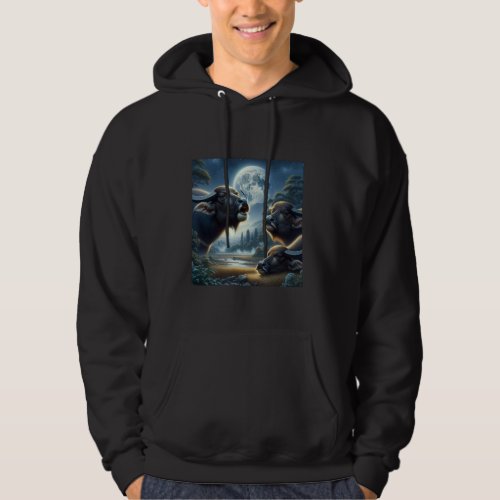 Three Buffalos Howling at the Moon Shirt Funny Tee