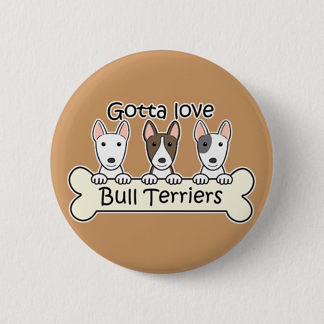 Three Bull Terriers Button (Front)
