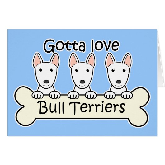 Three Bull Terriers Cards (Front Horizontal)