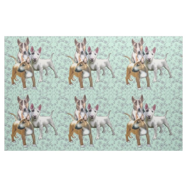 Three Bull Terriers Fabric (Fat Quarter)