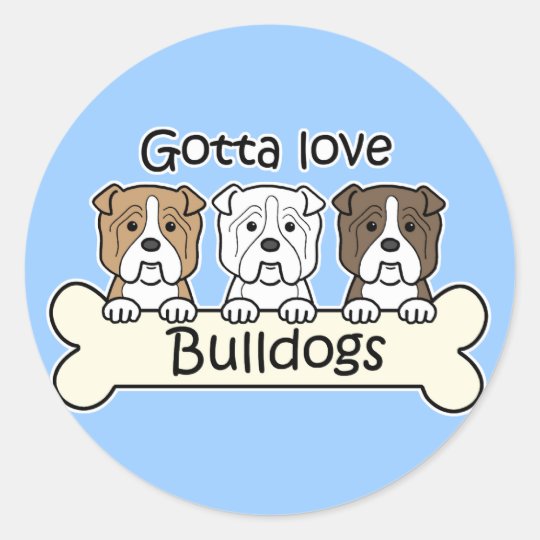 Three Bulldogs Classic Round Sticker
