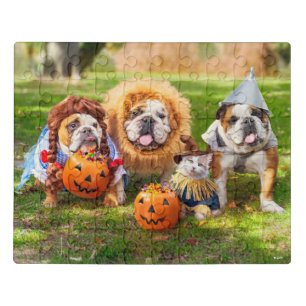 Three Bulldogs in Costumes Jigsaw Puzzle