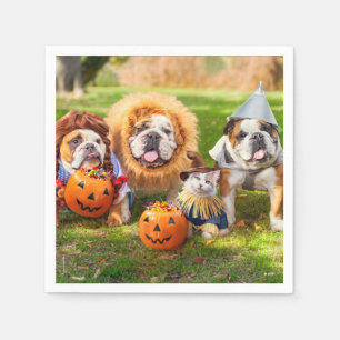 Three Bulldogs in Costumes Napkins
