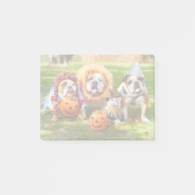 Three Bulldogs in Costumes Post-it Notes (Front)