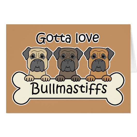 Three Bullmastiffs Cards (Front Horizontal)