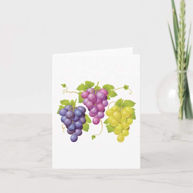 Three Bunches Of Grapes Card (Front)