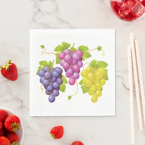 Three Bunches Of Grapes Napkins