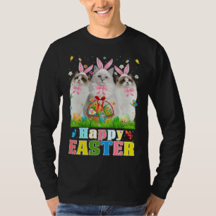 Three Bunny Ragdoll Cats & Easter Egg Basket Easte T-Shirt