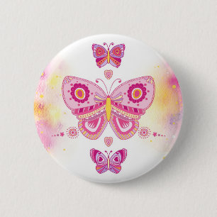 Three Butterflies Button