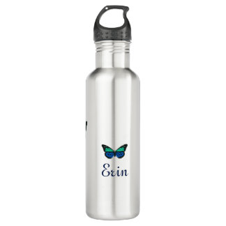Three Butterflies Stainless Steel Water Bottle