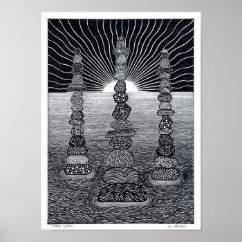 Three Cairns Poster by elihelman at Zazzle