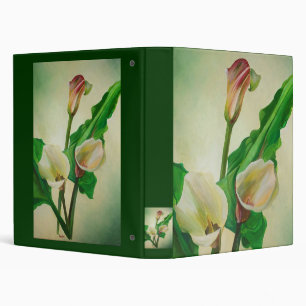 Three Calla Lilies Stunning Botanical Acrylic 3 Ring Binder