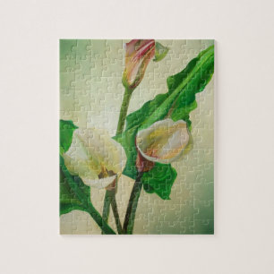 Three Calla Lilies Stunning Botanical Acrylic Jigsaw Puzzle