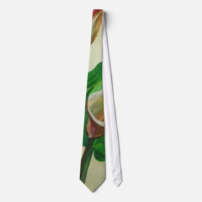 Three Calla Lilies Stunning Botanical Acrylic  Tie (Front)